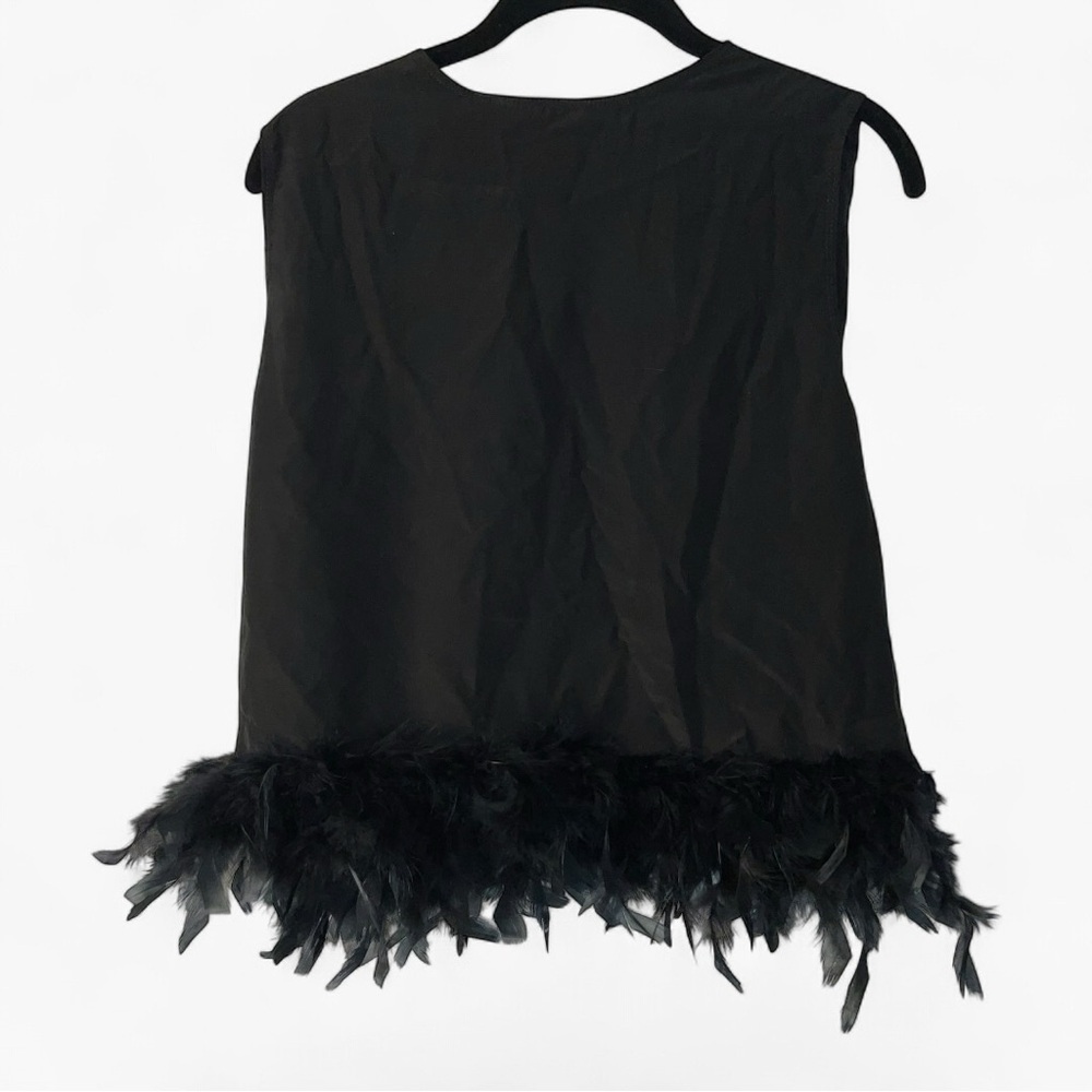 🖤 Feather Hem Party Top | Medium (Runs Small) Statement Blouse 🖤 - Picture 8 of 8
